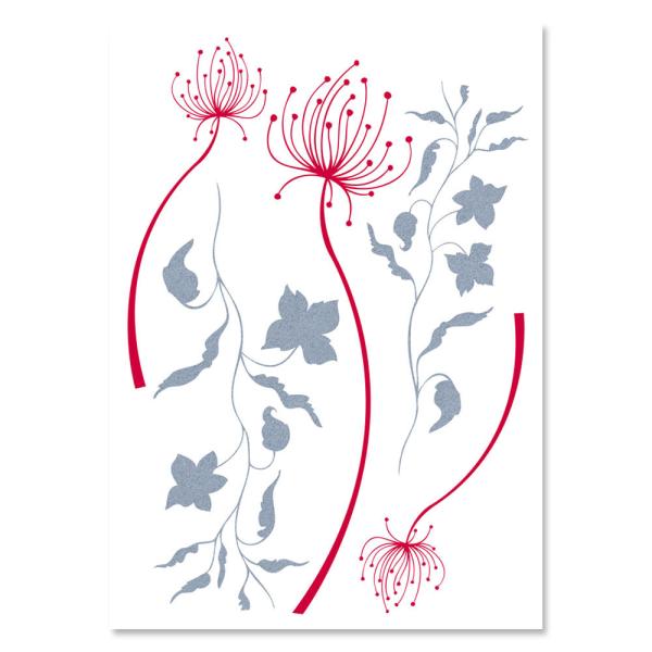 ウォールステッカー 花 レッドフラワーズ おしゃれ 高級感