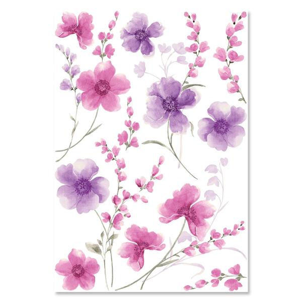 ウォールステッカー 花 パープルフラワー おしゃれ 高級感