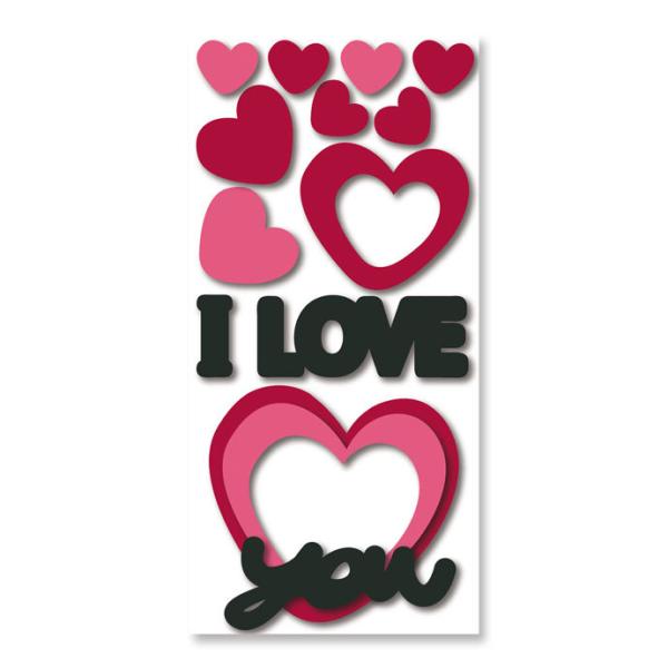 立体 3D ウォールステッカー ハート I Love You おしゃれ 高級感