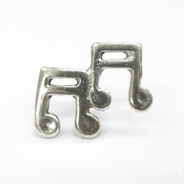 シルバー ピンバッジ 音符 イタリア製  I GEMELLI