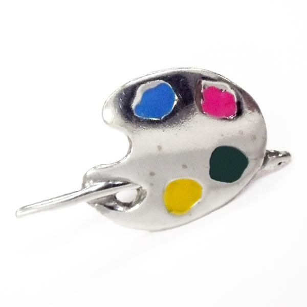 シルバー ピンバッジ パレット イタリア製  I GEMELLI