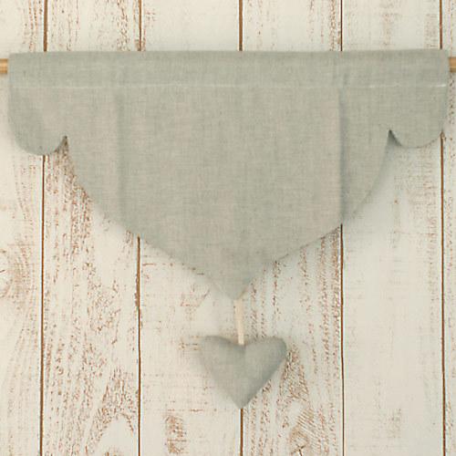 カフェカーテン ワン・ハート 生成り色 幅45×丈25cm リネン 100%