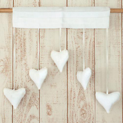 カフェカーテン ファイブ・ハート 幅35×39cm リネン 100%