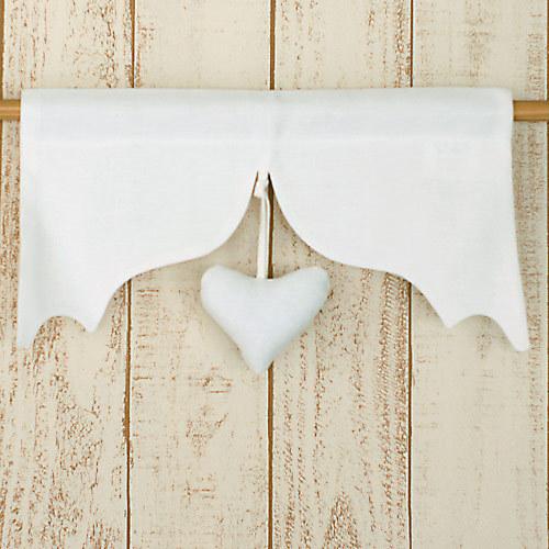 カフェカーテン ハート 小 幅35×丈19cm リネン 100%