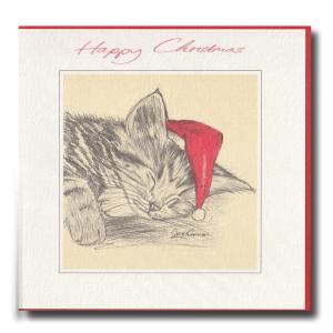 英国製 クリスマス グリーティングカード 猫 サンタクロース 封筒つき メール便OK｜touche
