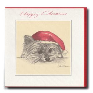 英国製 クリスマス グリーティングカード 犬 サンタクロース 封筒つき メール便OK｜touche