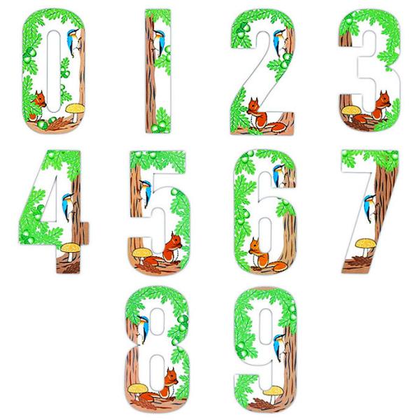 数字シール フォレスト 森 リス キツツキ  Sサイズセット 英国 Rowan Sticker メー...