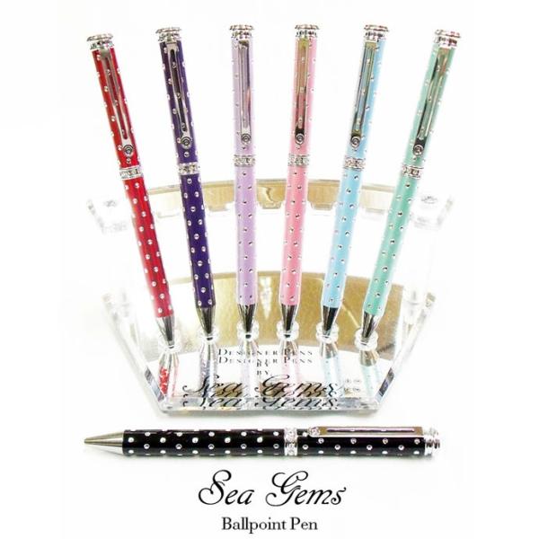 ラインストーン キラキラボールペン パステルカラー 英国 SeaGems