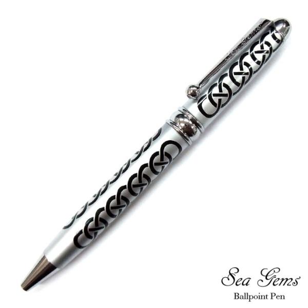 スリムボールペン ツイストタイプ ケルト模様 シルバー 英国 SeaGems