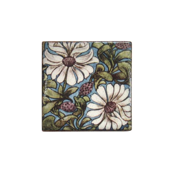 英国製 陶器 ブローチ ウィリアム・ド・モーガン 花柄 RH587 Stockwell Cerami...