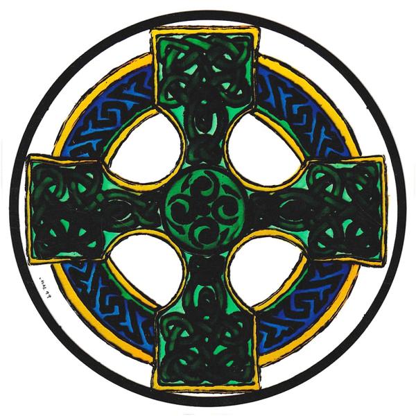 ステンドグラス シール ケルトクロス 十字架 英国製
