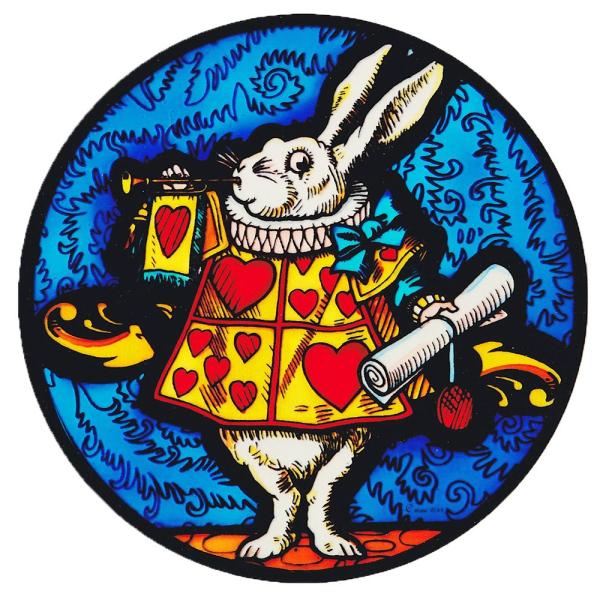 ステンドグラス シール ふしぎの国のアリス トランプうさぎ 英国製