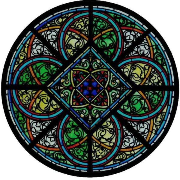ステンドグラス シール アミアン大聖堂 教会 バラ窓