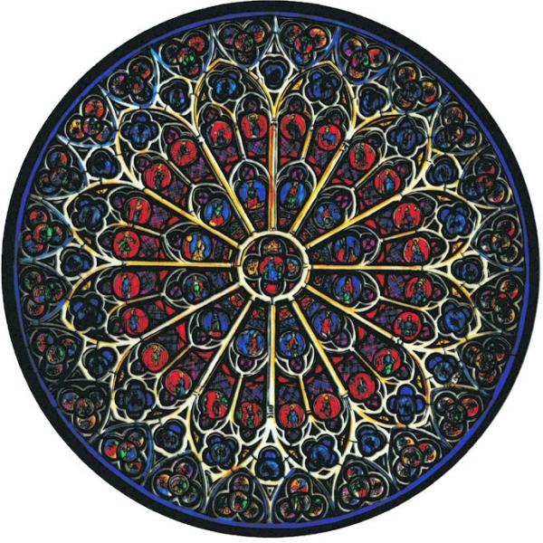 ステンドグラス シール ノートルダム大聖堂 南のバラ窓 教会