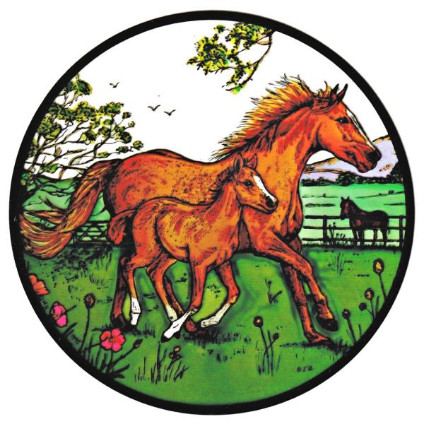 ステンドグラス シール ポニー 馬 英国製