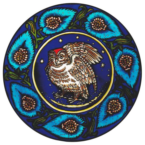 ステンドグラス シール ウィリアムドモーガン 梟 英国製