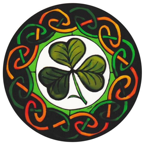 ステンドグラス シール シャムロック ケルト模様 アイルランド