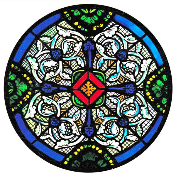ステンドグラス シール ヘクサム大修道院 教会 バラ窓 英国製