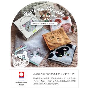 今治タオル ハンカチタオル うちのニャンコ 毛...の詳細画像1