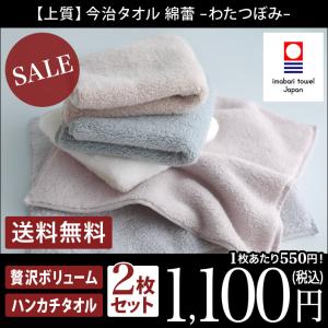 今治タオル ハンカチタオル ＜同色2枚セット＞ わたつぼみ 綿蕾 日本製 セール 送料無料