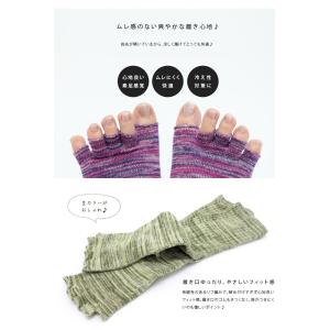 シルク混 ゆび先オープン 5本指 ソックス 2...の詳細画像2