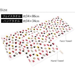 フェイスタオル ガーゼタオル 寿司柄 日本製の詳細画像1