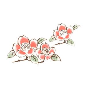 陶芸 下絵具 / 下絵転写紙 3色赤花つばき