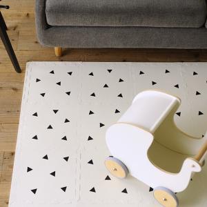 ジョイントマット フロアマット プレイマット 床暖房対応 こどもと暮らし ジョイントマット 36枚組 トライアングル アイボリー×ブラック