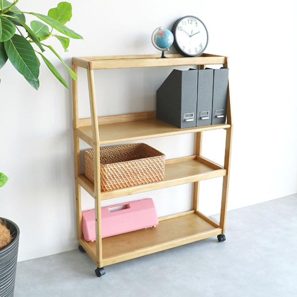 サイドラック キャスター付き 収納棚 学習デスク E-Toko いいとこ Wide Rack ナチュ...
