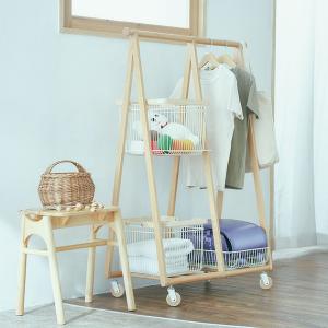 ハンガーラック ワゴン付き キャスター付き 持ち運びワゴン Liv CARRY BASKET HANGER-R