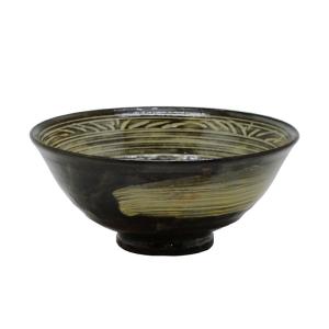 ガラス 抹茶碗 平茶碗 義山 満天星（金箔 紺碧） （冷茶用） 渡部信二