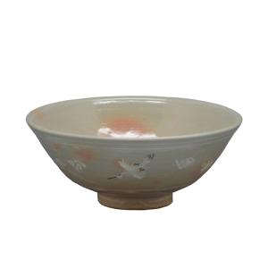 ガラス 抹茶碗 平茶碗 義山 満天星（金箔 紺碧） （冷茶用） 渡部信二