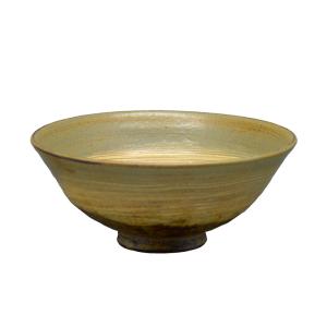 ガラス 抹茶碗 平茶碗 義山 満天星（金箔 紺碧） （冷茶用） 渡部信二