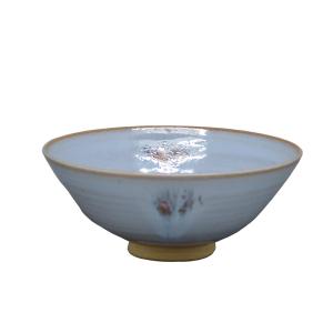 ガラス 抹茶碗 平茶碗 義山 瑠璃 木賊 超耐熱ガラス製 山岡善高作