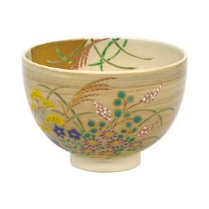 茶道具 抹茶茶碗 色絵茶碗 睡蓮 すいれん 中村久光作 茶道
