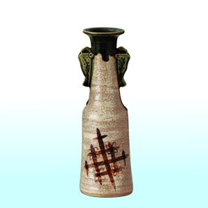 茶道具 花入れ 置用 備前焼き らっきょ 伊勢崎卓作 備前焼 : 茶道具
