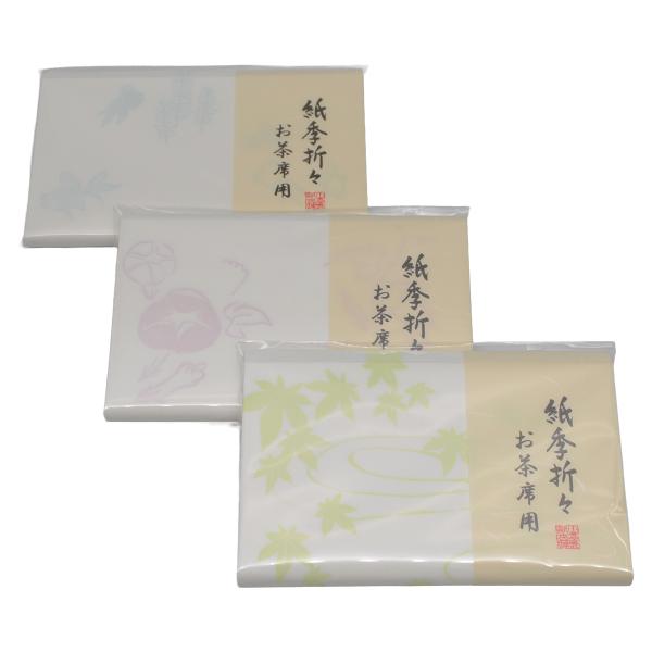 【茶道具】懐紙　紙季折々　絵懐紙　金魚　朝顔　青もみじ 夏　絵懐紙 1帖 (30枚）（メール便対応商...