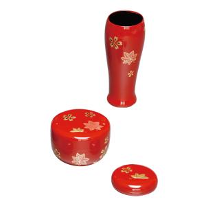 茶道具 茶箱用三点セット 塗 三点セット 朱塗り 高台寺 茶筅筒 棗 香合
