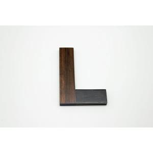 Ｌ字型印矩　 黒檀木　特製幅広印矩