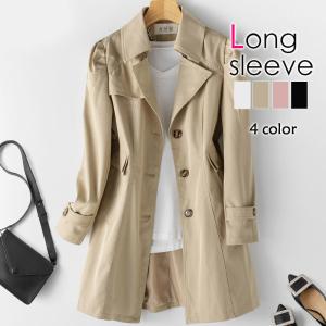 トレンチコート レディース ライトコート 春 秋冬 ミドル丈 アウター 大きいサイズ 通勤 上品 カジュアル 卒業式 服 母 長袖 春コート