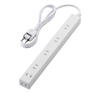 エレコム 電源タップ ACアダプタが5つ挿せる幅広コンセント