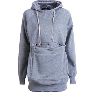 Bossip レディース メンズ パーカー 可愛い 猫抱っこ用服 男女兼用 猫入れポケット 犬入れポケット付き 長袖 薄手 ペット服 ブラウス