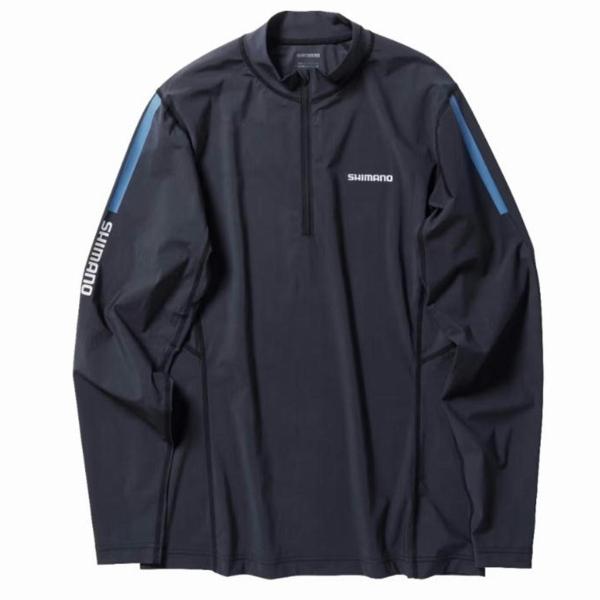 ウォーターリペル ハーフジップシャツ ロングスリーブ SH-040X 黒 M シマノ