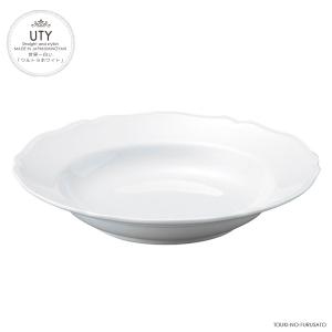 白磁 白い食器 スープ皿 シンプル ＵＴＹ９吋スープ皿 23×4.2cm 白磁強化食器 業務用 stockヤ｜touki-furusato