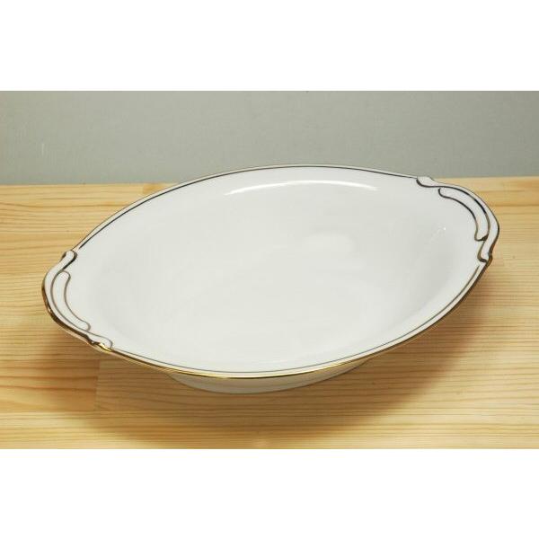 食器 おしゃれ これぞ伝統のカレー皿 親子金線 (9吋)ベーカー（アウトレット込み） 陶器 磁器 白...