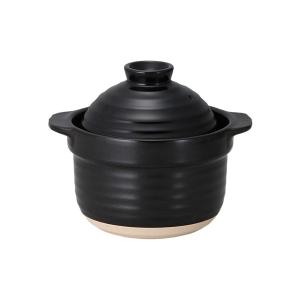 ゴハン ご飯鍋 黒釉ごはん鍋 2合 ごはん炊き 土鍋 萬古焼 日本製 送料