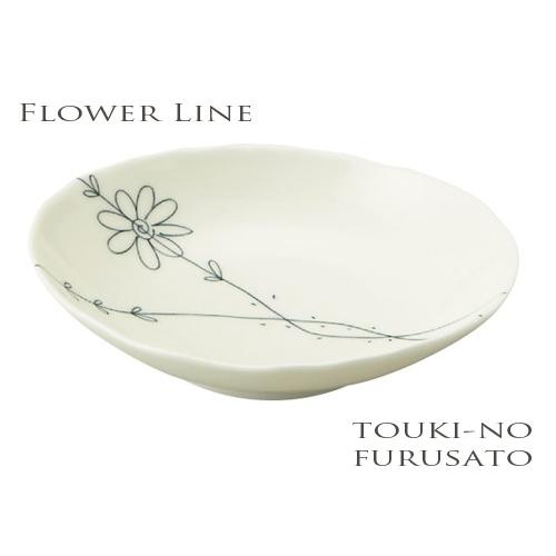 食器 おしゃれ フラワーライン60楕円深皿（幅19.5cm） 磁器 丈夫 丸 メイン皿 カレー パス...