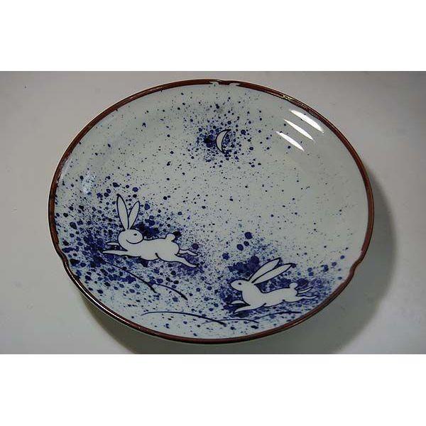 中皿 大皿 月見うさぎ 吹墨