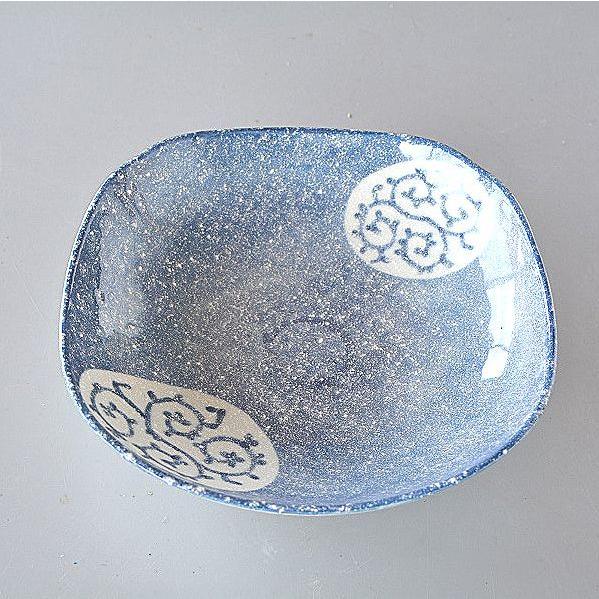 盛皿 パスタ皿 ゆる四角 青霞唐草紋