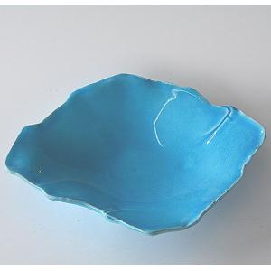 中皿 トルコブルー 変形菱形